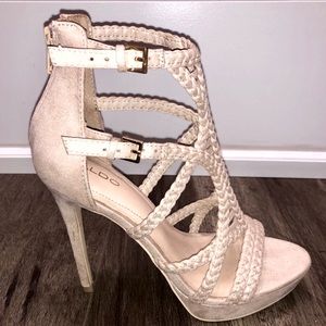 NEW Aldo Porella Bone Nude Heels - Size 6.5